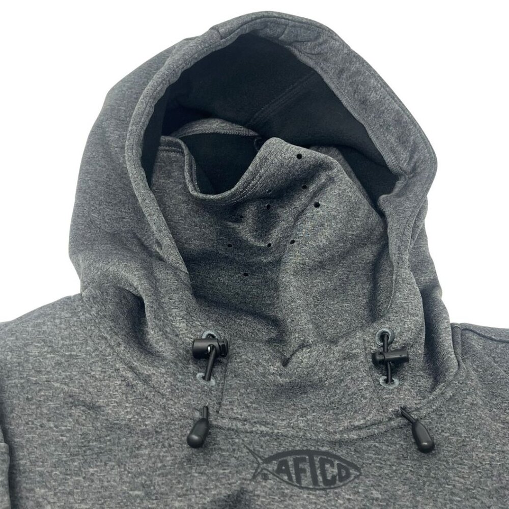 Men's Gray Hooded Pullover with Neck Gaiter